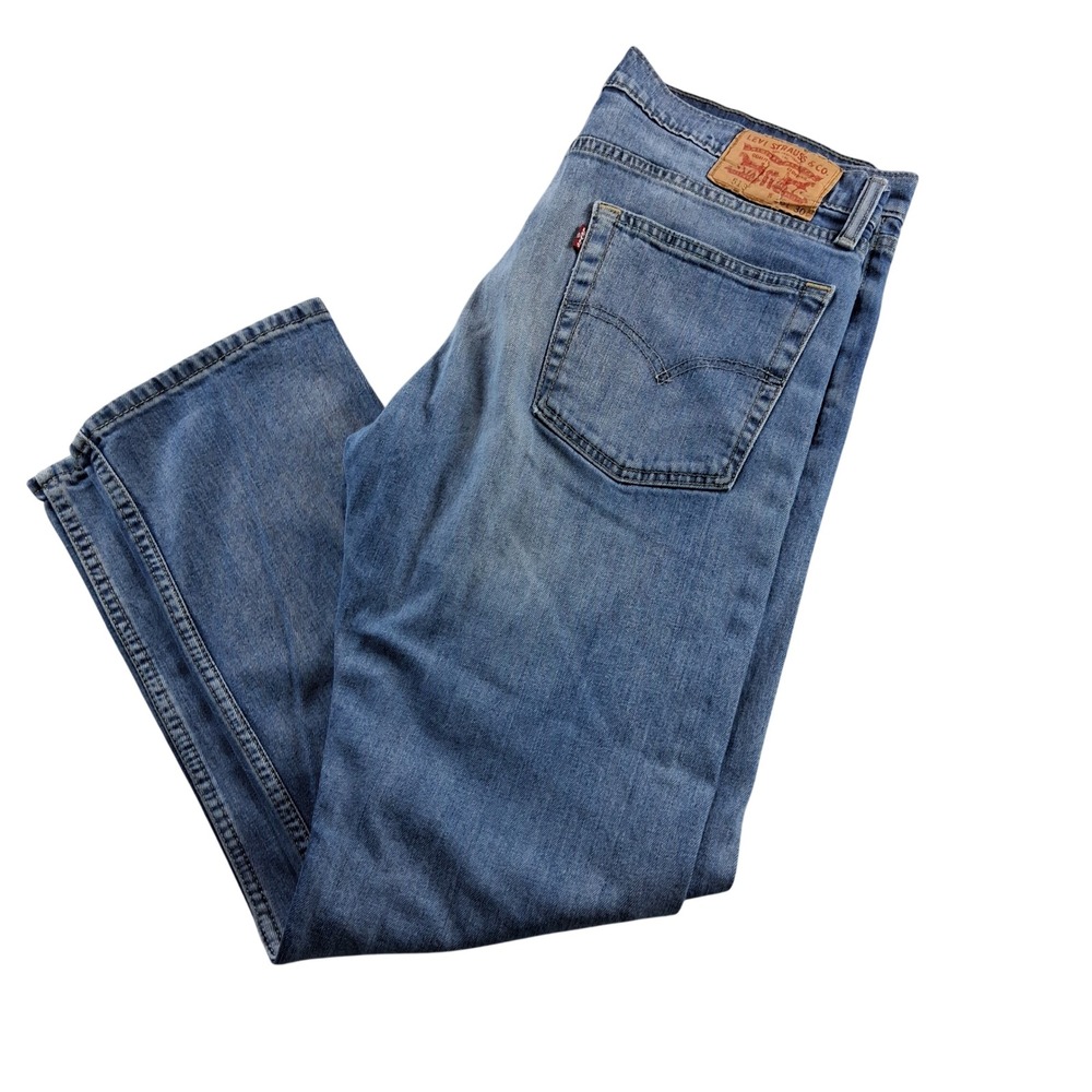 Levi's 513 Slim Straight Jeans Mens 36x30 Blue Medium Wash Casual Denim